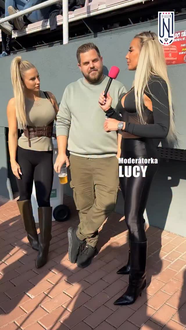 Moderátorky Lucy a Sabina s fanouškem. Komu fandil a vyšel mu tip?