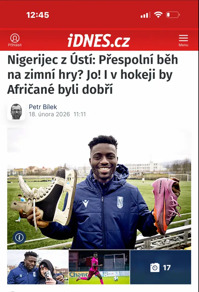 Článek v iDnes: „My Afričané máme na sport talent, a kdybychom měli odpovídající podmín…